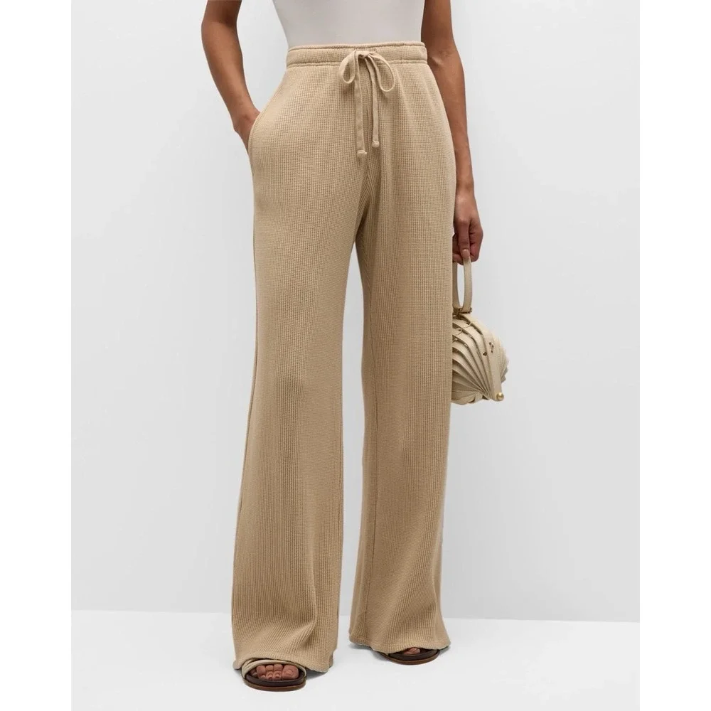 ATM Anthony Thomas Melillo Waffle Knit Wide Leg Sweatpants‎ Shitake Medium NWT